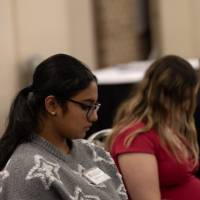 Students in the crowd